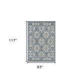 8' x 10' Blue Medallion Power Loom Area Rug